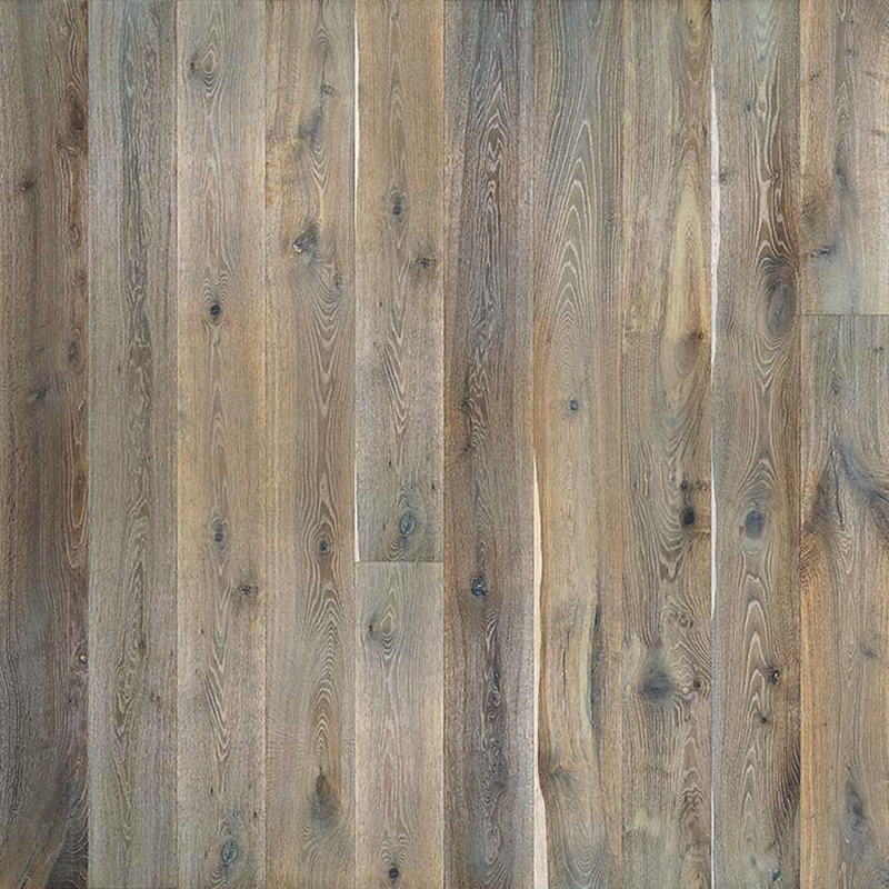 Multilayer engineered wood 7.5 wide 9 16 thick oak brushed beachhut E393 legend collection product shot wall view