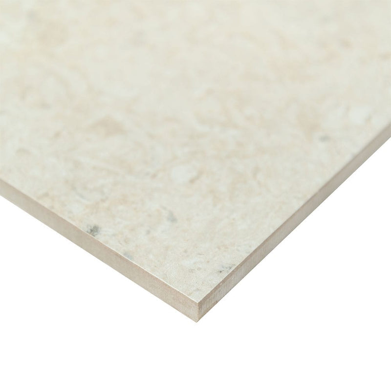 Myra ivory 24x24 matte porcelain floor and wall tile NMYRIVO2424 product shot profile view