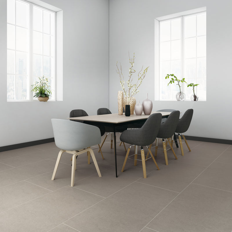 Dimensions Concrete Matte Porcelain Floor and Wall Tile - MSI Collection product shot dining view