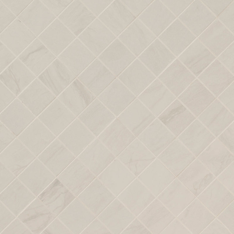Durban White 12"x12" Matte Porcelain Mosaic Tile product shot angle view