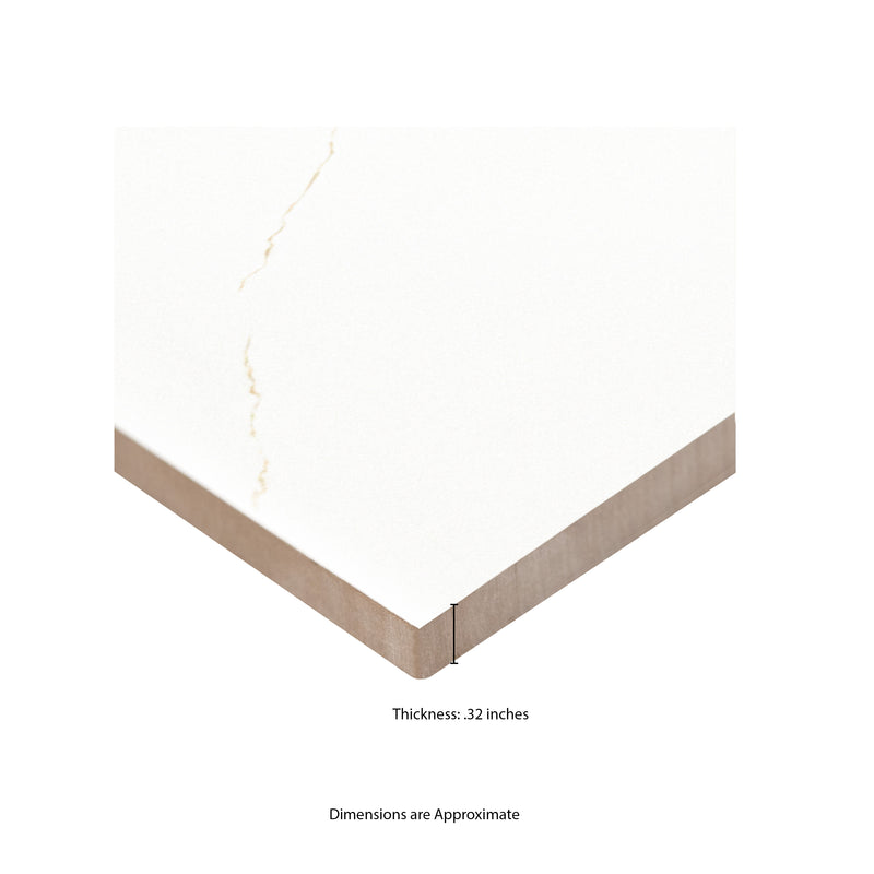 Miraggio Gold 24"x48" Porcleian Matte Floor and Wall tile - MSI Collection product shot measurement view 2