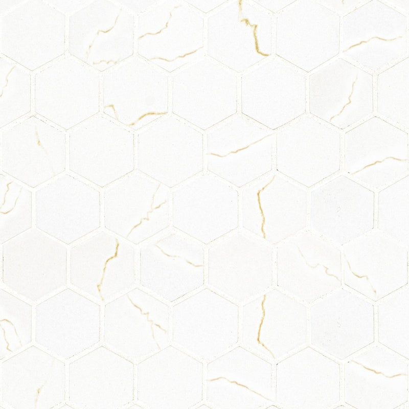 Miraggio Gold 12"x12" Porcelain 2" Hexagon Mosaic Wall & Floor Tile - MSI Collection product shot tile view