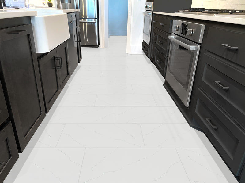 Miraggio Gray 12"x24" Porcelain Matte Floor and Wall tile - MSI Collection room shot kitchen view