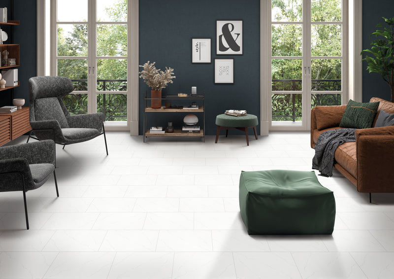 Miraggio Gray 12"x24" Porcelain Matte Floor and Wall tile - MSI Collection room shot living room view 2