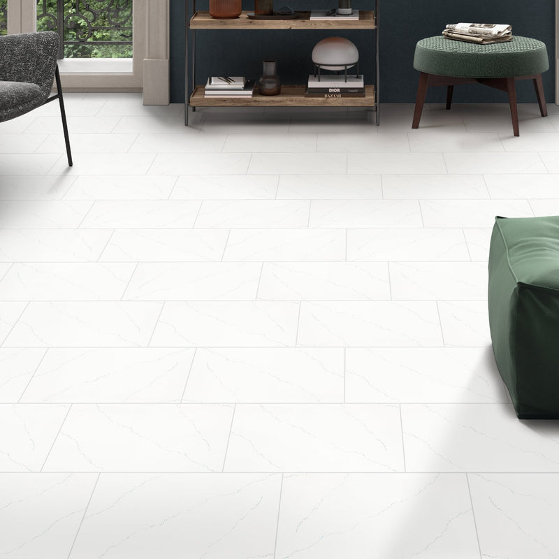Miraggio Gray 12"x24" Porcelain Matte Floor and Wall tile - MSI Collection room shot living room view
