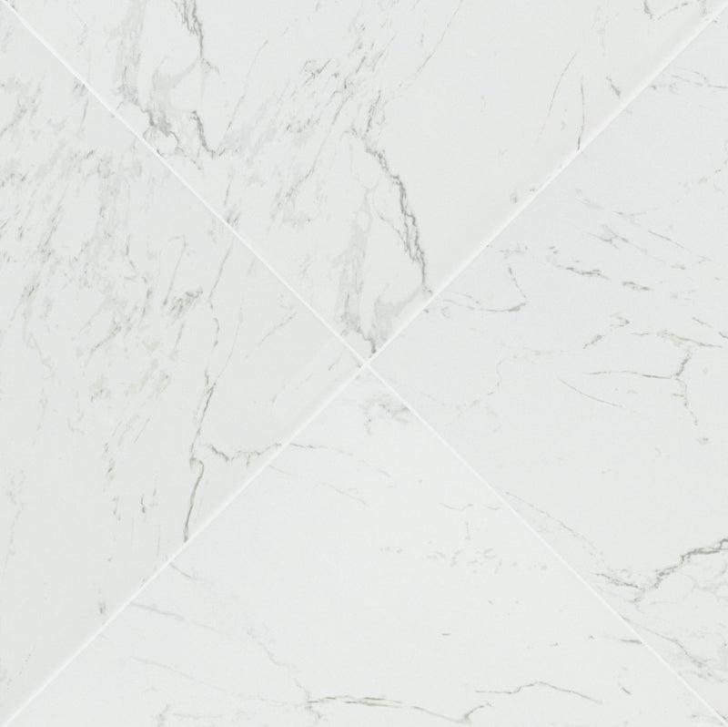 Pietra Carrara 24"x24" Polished Porcelain Floor and Wall Tile room product angle view