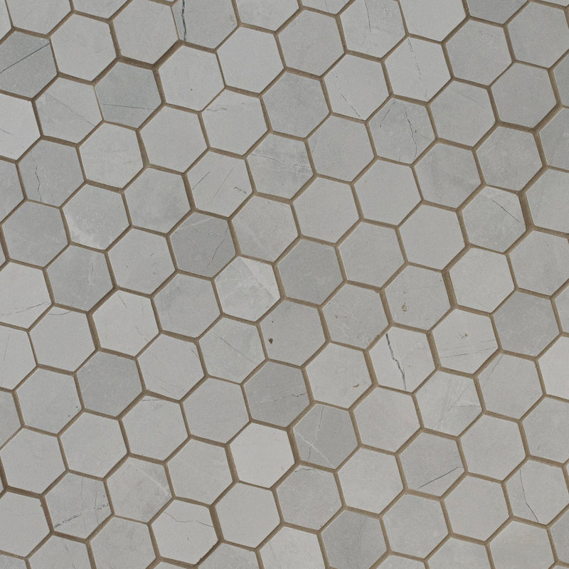 Sande Ivory 12"x12" Matte 2" Hexagon Porcelain Mosaic Tile - MSI Collection