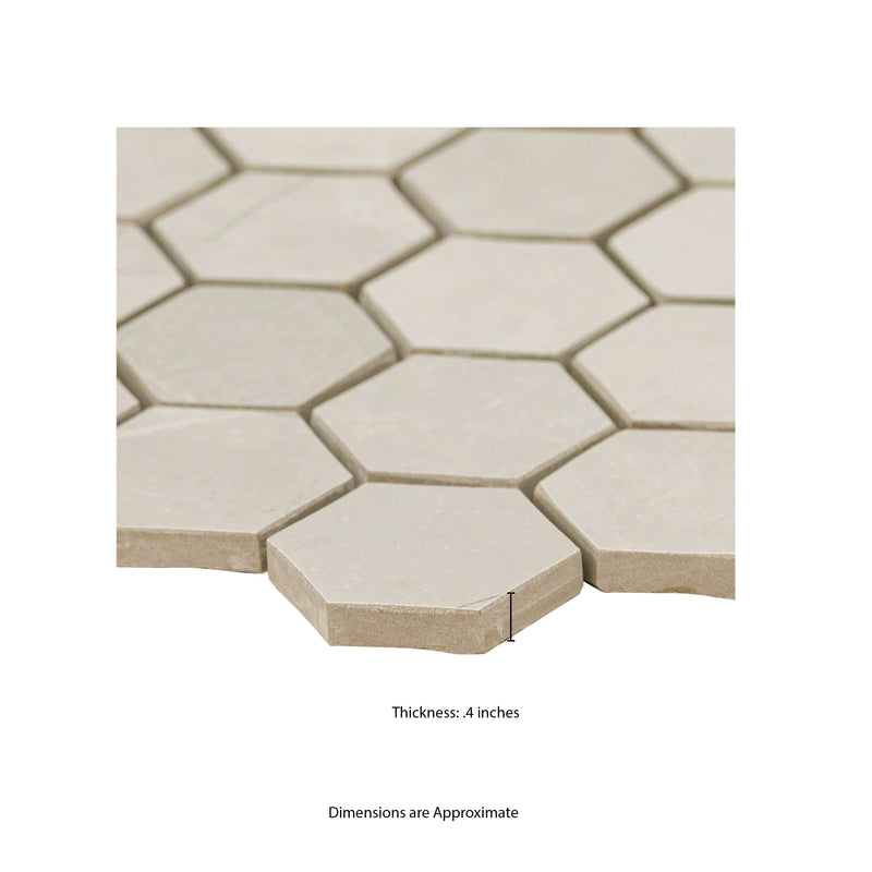 Sande Ivory 12"x12" Matte 2" Hexagon Porcelain Mosaic Tile - MSI Collection