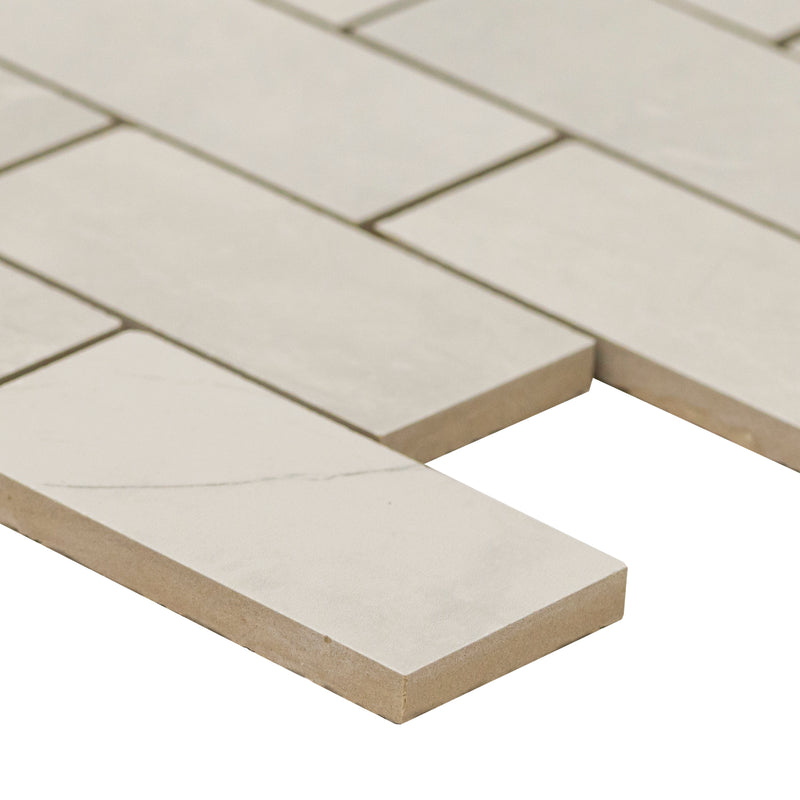 Sande Ivory 12"x12" Polished Porcelain Mosaic Tile - MSI Collection product shot angle view 3