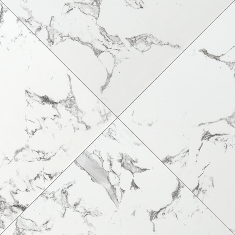 Pietra Statuario 24"x24" Matte Porcelain Floor and Wall Tile product shot angle view