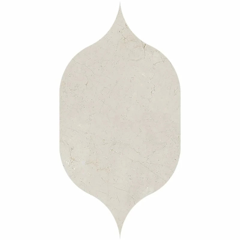 Gothic Arabesque Crema Marfil 4 7/8"x8 13/16" Polished Marble Waterjet Decos Tile product shot tile view