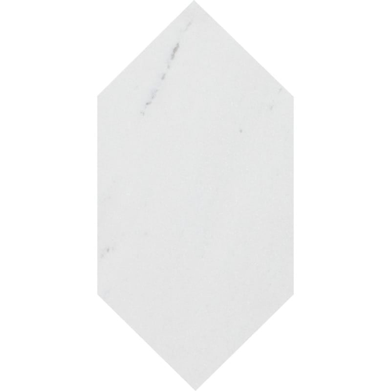 Large Picket Winslow White 6"x12" Polished Marble Waterjet Decos product shot tile view