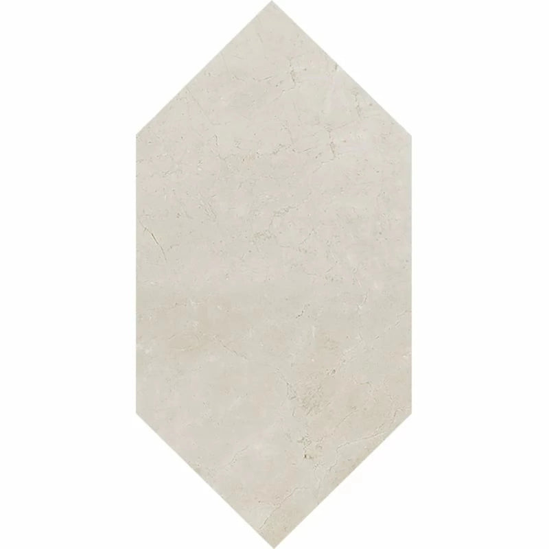 Large Picket Crema Marfil 6"x12" Polished Marble Waterjet Decos Tile product shot tile view