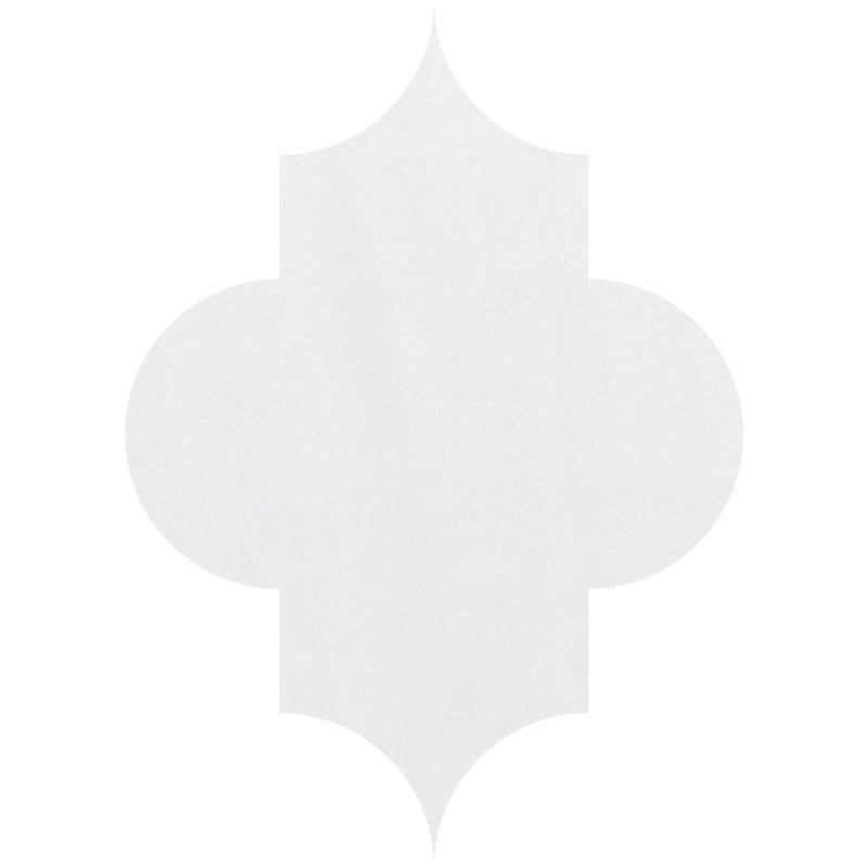 Arabesquette Winslow White 6"x8 1/4" Polished Marble Waterjet Decos product shot tile view
