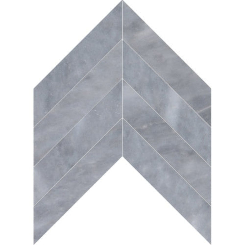 Chevron Foster Light 13"x10" Polished Marble Waterjet Decos product shot tile view