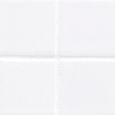 White 12"x12" Matte Porcelain Mesh-Mounted Mosaic Tile product shot wall view closeup