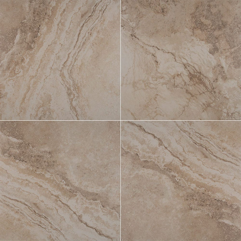 Napa beige 12x12 lazed ceramic floor and wall tile NNAPBEI1212 product shot multiple tiles top view