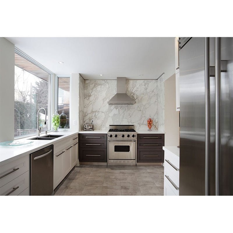 Napa gray 12x12 glazed ceramic floor and wall tile NNAPGRA1212 product shot kitchen view
