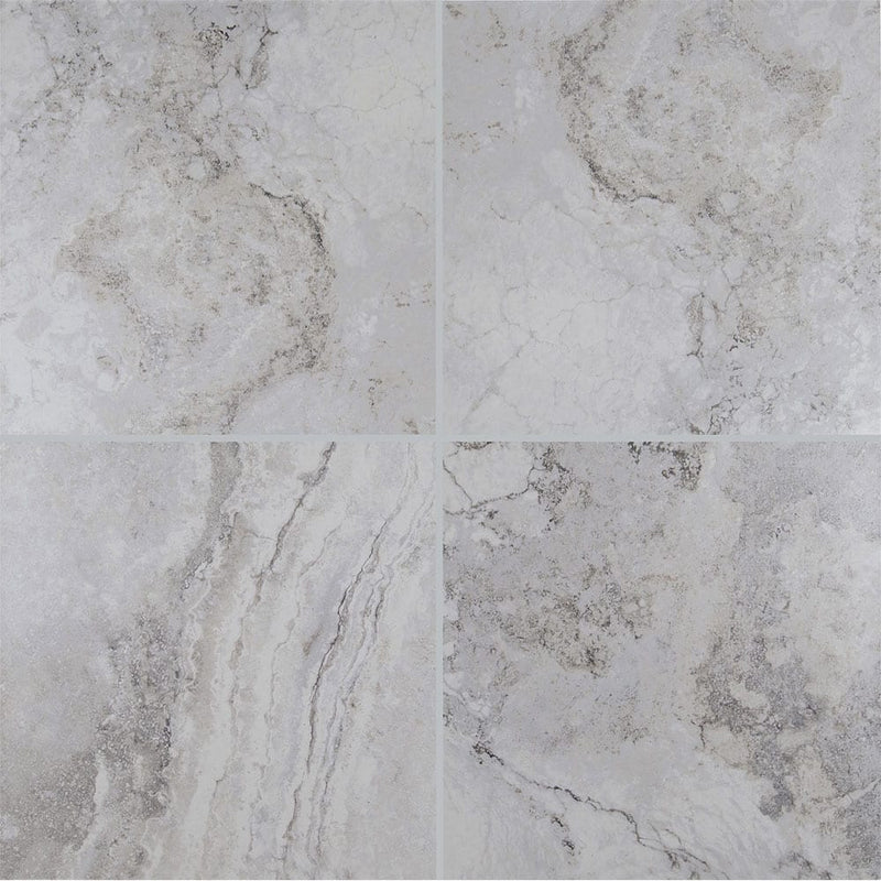 Napa gray 12x12 glazed ceramic floor and wall tile NNAPGRA1212 product shot multiple tiles top view