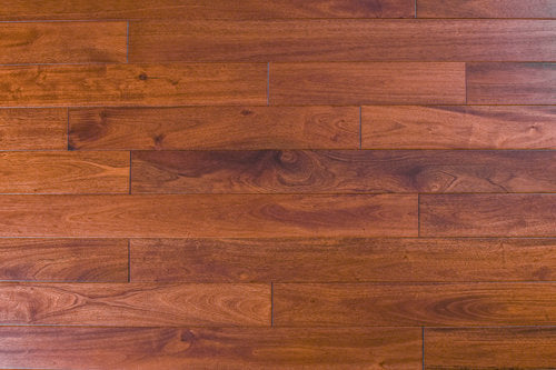 Solid Hardwood Natural Santos Indo Mahogany 4.75" Wide, 52" RL, 3/4" Thick Smooth Floors - Mazzia Collection product shot tile view