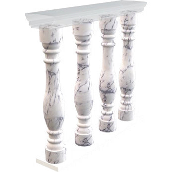 New York White Marble Balustrade Hand-carved from Solid Marble Block (SET of 4)