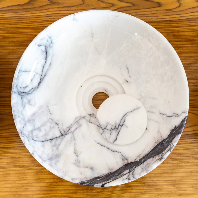 Newyork white marble round sink NTRVS23