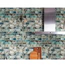 Night sky subway 11.81x11.81 textured glass mesh mounted mosaic tile SMOT-GLSST-NIGSKY8MM product shot kitchen view 2