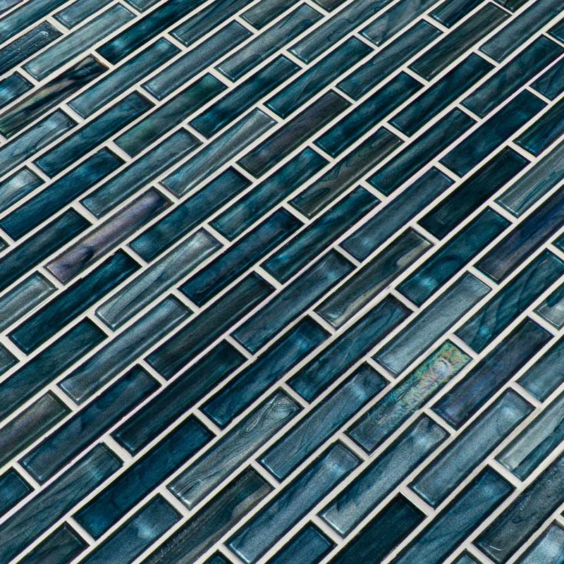 Oasis blast 12X12 blass mesh mounted mosaic tile SMOT-GLSBRK-OABLA6MM product shot multiple tiles angle view