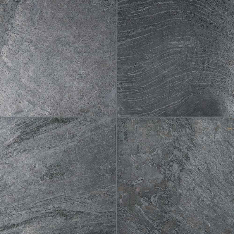 Ostrich grey 12 in x 12 in honed quartzite floor and wall tile SOSTGREY1212HG product shot top view