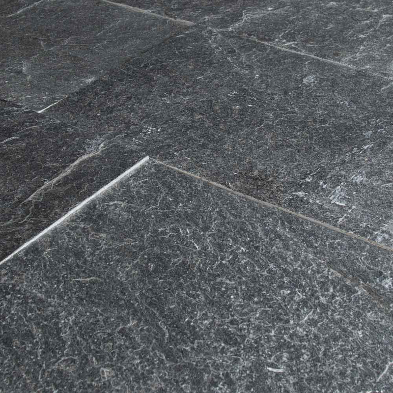 Ostrich grey 12 in x 24 in guaged quartzite floor and wall tile SOSTGREY1224G product shot angle view