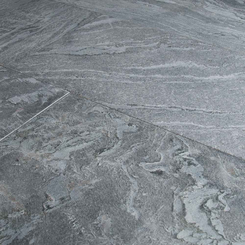 Ostrich grey 12 in x 24 in honed quartzite floor and wall tile SOSTGREY1224HG product shot angle view