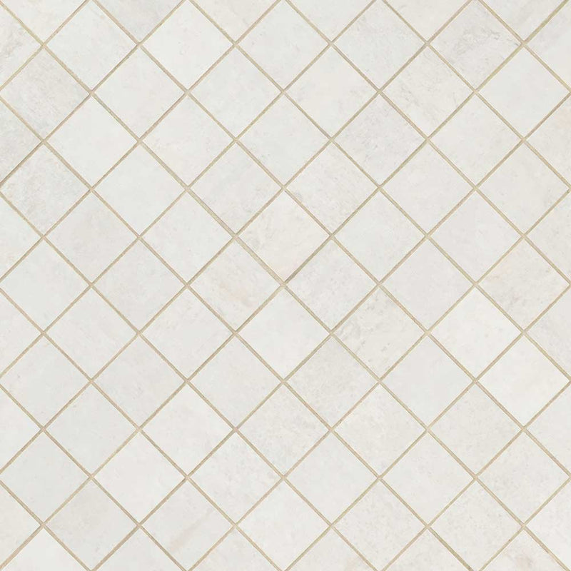 Oxide blanc 12 in x 12 in matte porcelain mosaic tile NOXIBLA2X2 product shot angle view