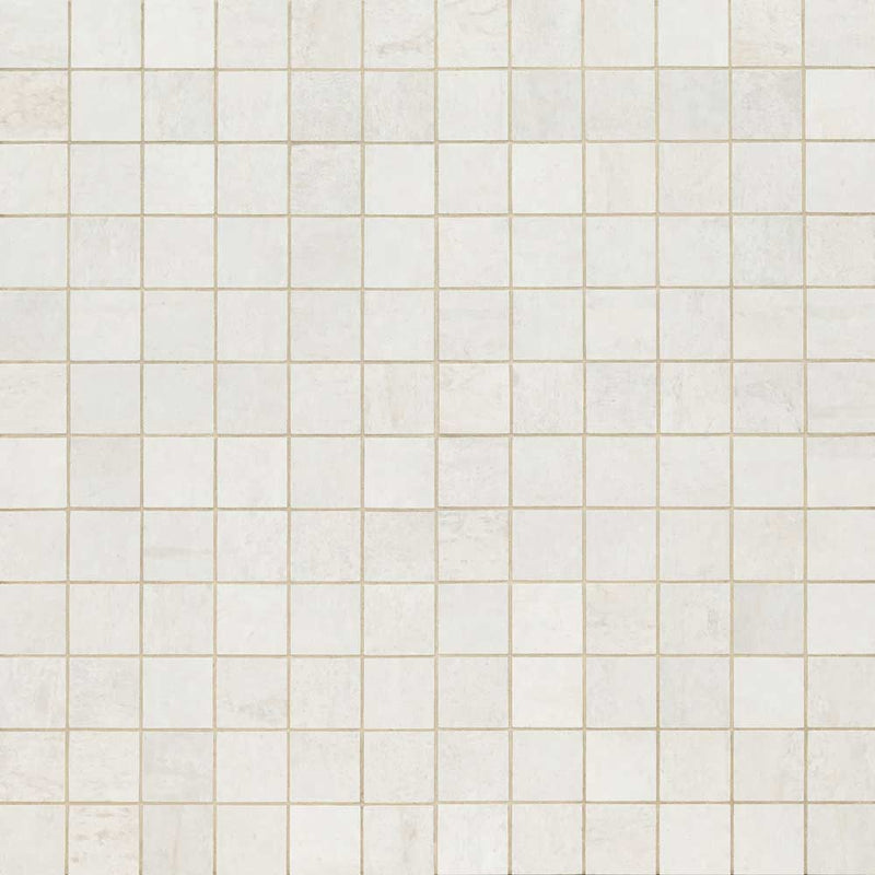 Oxide blanc 12 in x 12 in matte porcelain mosaic tile NOXIBLA2X2 product shot wall view 2