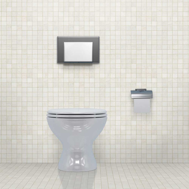 Oxide blanc 12 in x 12 in matte porcelain mosaic tile NOXIBLA2X2 room shot bathroom view