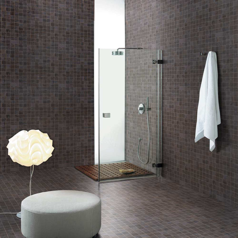 Oxide iron 12 in x 12 in matte porcelain mosaic tile NOXIIRO2X2 room shot bathroom view