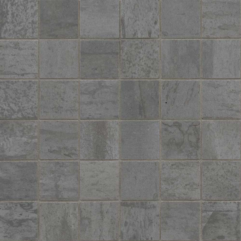 Oxide magnetite 12 in x 12 in matte porcelain mosaic tile NOXIMAG2X2 product shot wall view