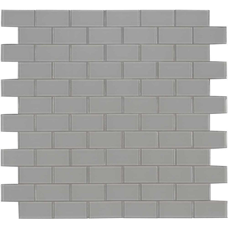 Oyster gray subway 11.88X13.88 glass mesh mounted mosaic tile SMOT GLSST OYGR8MM product shot multiple tiles top view