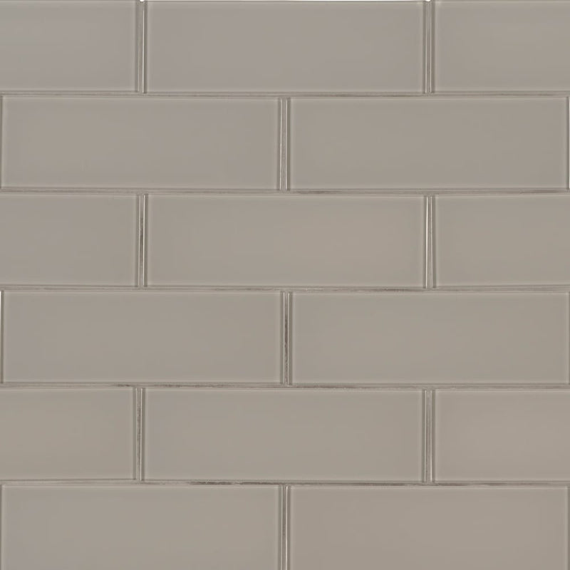 Pebble 3x6 glass gray subway tile SMOT-GL-T-PE36 product shot multiple tiles wall view