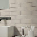 Pebble 3x9 glossy glass gray subway tile SMOT-GL-T-PEB39 product shot bathroom wall view1