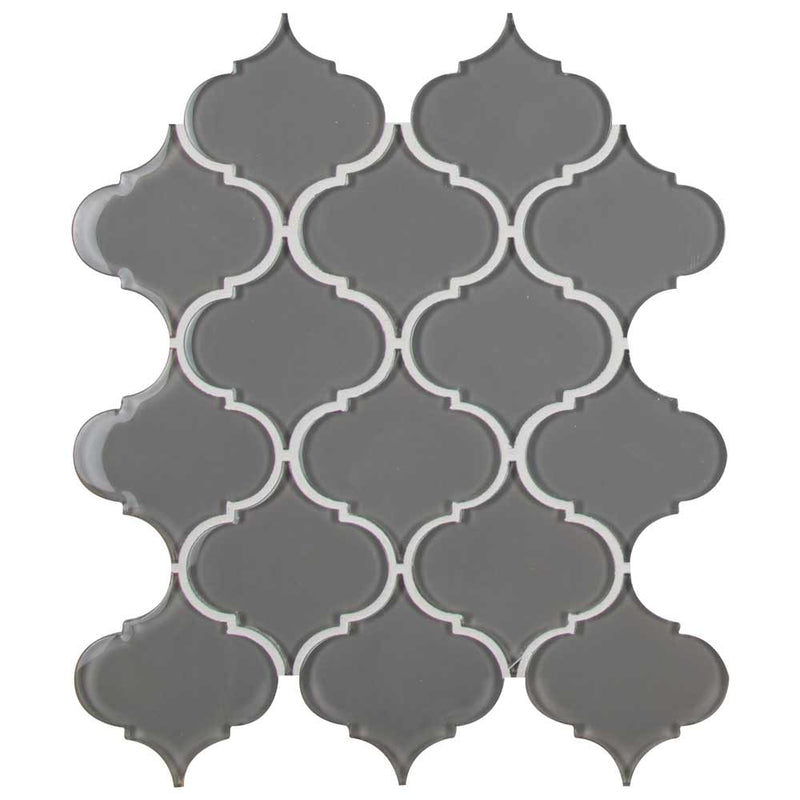 Pebble arabesque 10.43X12.28 glass mesh mounted mosaic tile SMOT-GLS-PEBARA8MM product shot multiple tiles close up view