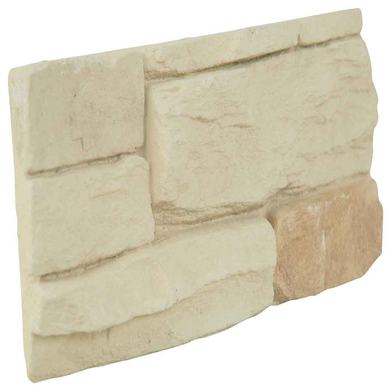 Peninsula cream stacked stone 9x19.5 natural manufactured stone LPNLEPENCRE6 product shot top ledger view 3
