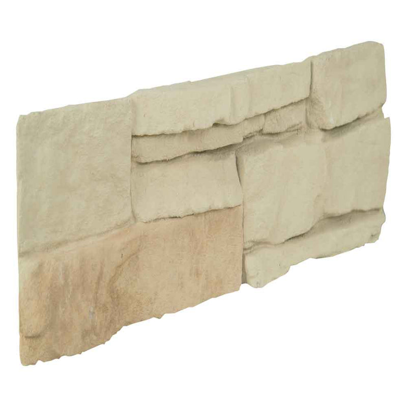 Peninsula cream stacked stone 9x19.5 natural manufactured stone LPNLEPENCRE6 product shot top ledger view 6