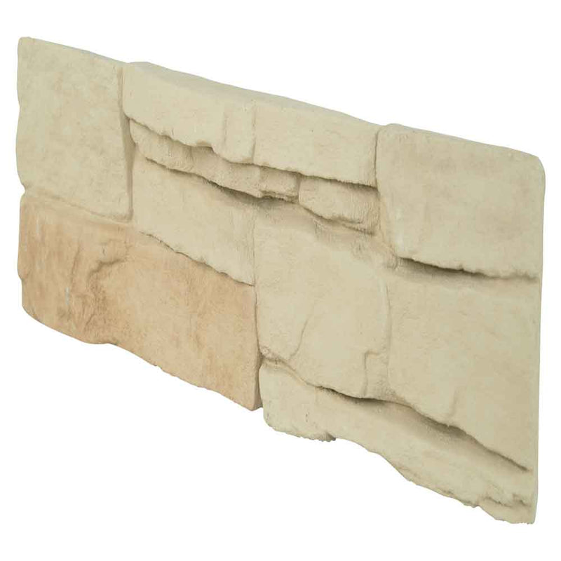 Peninsula cream stacked stone 9x19.5 natural manufactured stone LPNLEPENCRE6 product shot top ledger view 7