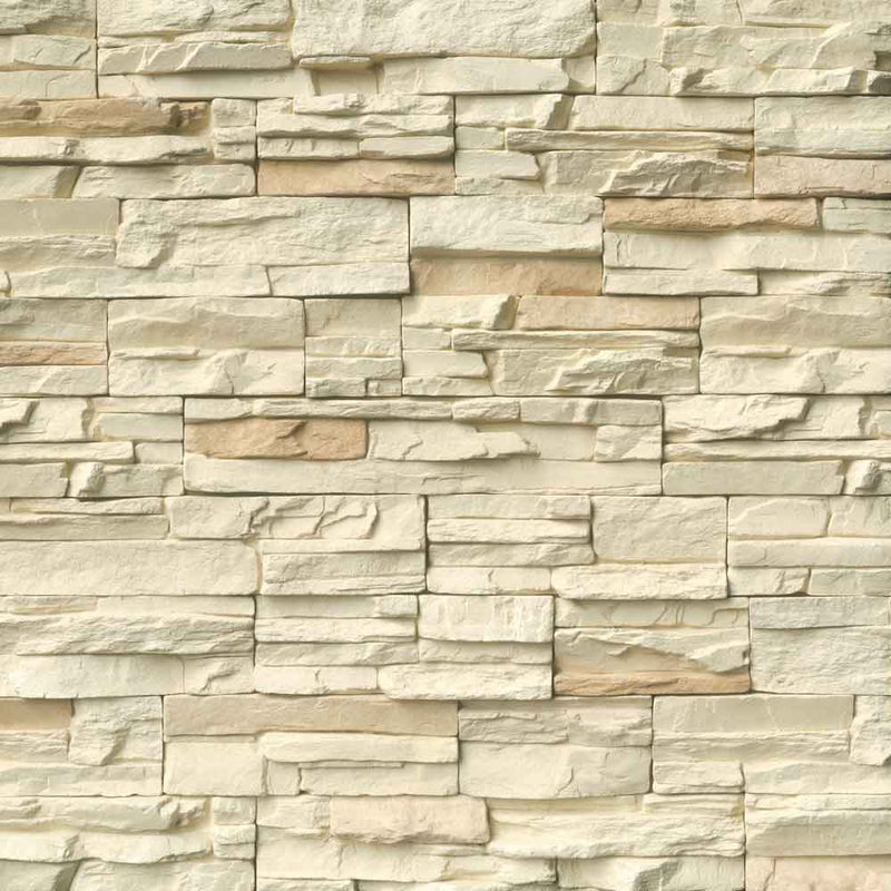 Peninsula cream stacked stone 9x19.5 natural manufactured stone LPNLEPENCRE6 product shot wall ledger view