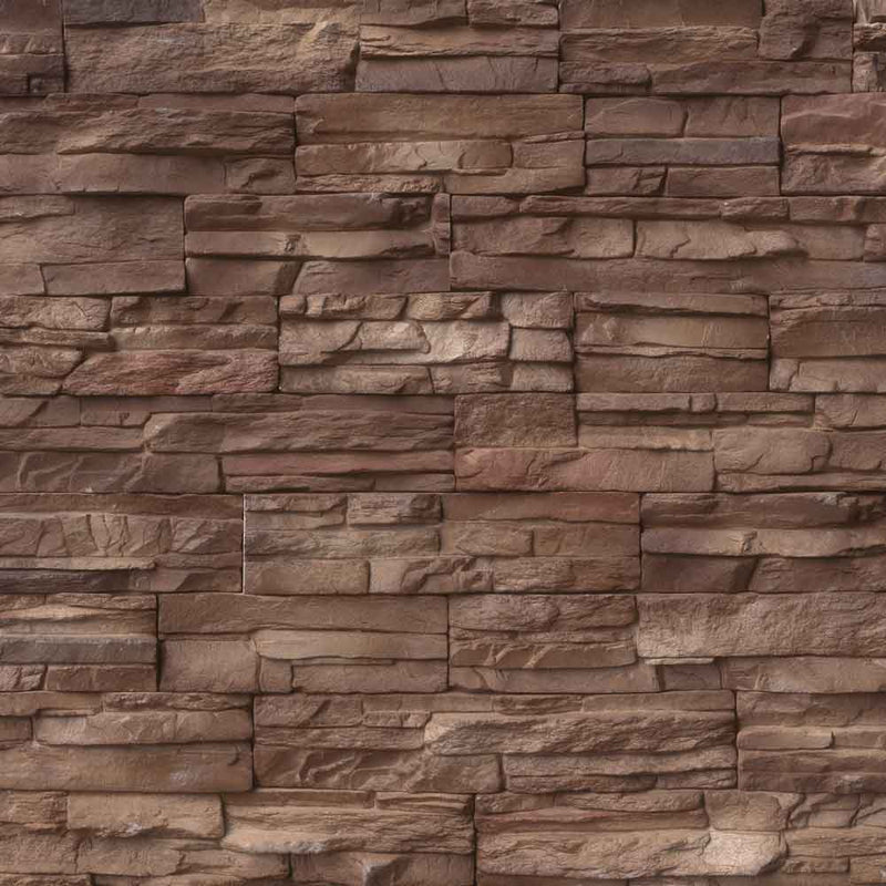 Peninsula earth stacked stone 9x19.5 natural manufactured stone LPNLEPENEAR6 product shot top wall ledger view