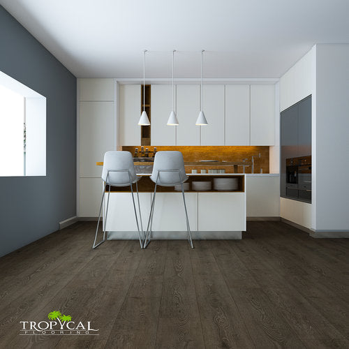 Laminate Hardwood 7.75" Wide, 72" RL, 12mm Thick Textured Legendary Ruby Tempest Floors - Mazzia Collection room shot kitchen room view 2