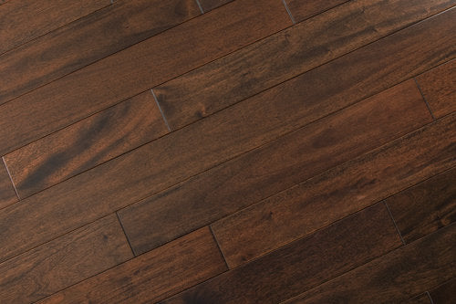 Solid Hardwood Pitch Comodo Indo Mahogany 4.75" Wide, 52" RL, 3/4" Thick Smooth Floors - Mazzia Collection product shot tile view 3