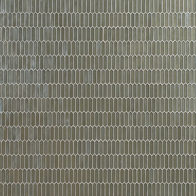 Pixie grigia 9.82" x 11.5" paper face glass mosaic wall tile SMOT-GLSPK-PIXGRI6MM product shot multiple tiles wall view 3