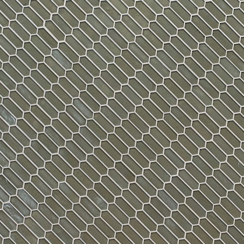 Pixie grigia 9.82" x 11.5" paper face glass mosaic wall tile SMOT-GLSPK-PIXGRI6MM product shot multiple tiles wall view 5
