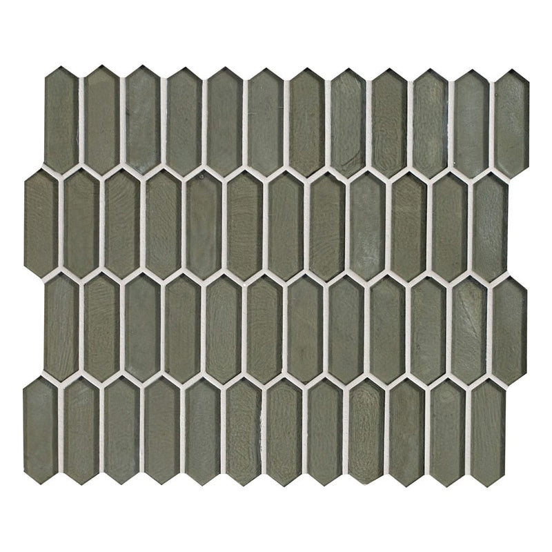 Pixie grigia 9.82" x 11.5" paper face glass mosaic wall tile SMOT-GLSPK-PIXGRI6MM product shot multiple tiles wall view